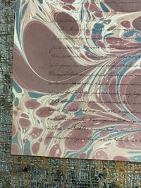 Image 1 of Hand marbled vintage French document No.16