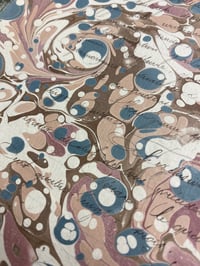 Image 1 of Hand marbled vintage French document No.15