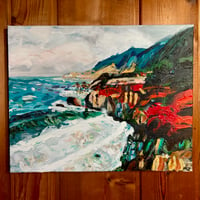 Image 1 of California (Coastal Red Rocks) w/Lyrics Painting