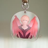 Image 2 of FF16 Joshua Pheonix Feather Double layered acrylic keychain