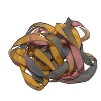 Image 2 of 1PC. TIKI LOUNGE 42" Hand Dyed Finished Edge Silk Wrist Wrap Bracelet/Jewelry/Craft Ribbons