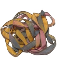 Image 1 of 1PC. TIKI LOUNGE 42" Hand Dyed Finished Edge Silk Wrist Wrap Bracelet/Jewelry/Craft Ribbons