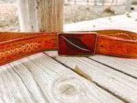 Image 5 of Vintage Leather belt with Handmade Leather Belt Buckle