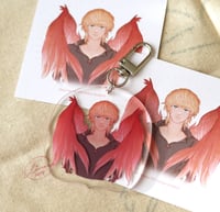 Image 1 of FF16 Joshua Pheonix Feather Double layered acrylic keychain