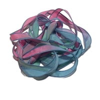 Image 3 of 1PC. HOT AIR BALLOONS 42" Hand Dyed Finished Edge Silk Wrist Wrap Bracelet/Jewelry/Craft Ribbons