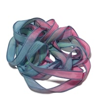 Image 2 of 1PC. HOT AIR BALLOONS 42" Hand Dyed Finished Edge Silk Wrist Wrap Bracelet/Jewelry/Craft Ribbons