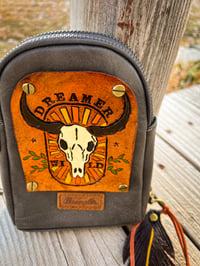 Image 2 of Mini Wrangler Sling Backpack with Wild Dreamer Leather Patch