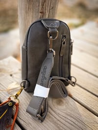 Image 4 of Mini Wrangler Sling Backpack with Wild Dreamer Leather Patch