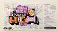 SKYHIGH ORIGINAL GRAFFITI ART ON LONDON TUBE MAP. NO.11