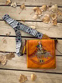 Image 4 of Handmade Leather Bag with Cowboy Skeleton