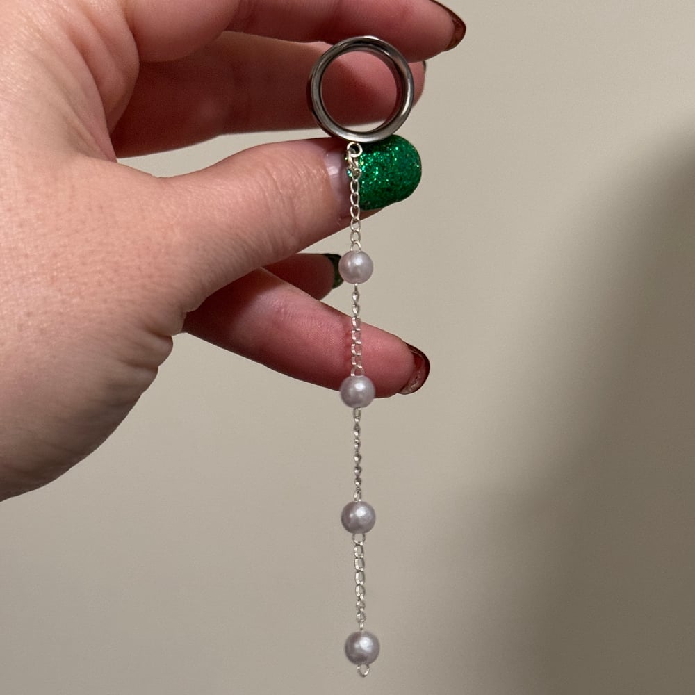 Image of Silver String Of Pearls Dangles (size 2g-2")