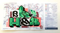 SKYHIGH ORIGINAL GRAFFITI ART ON LONDON TUBE MAP. NO.12