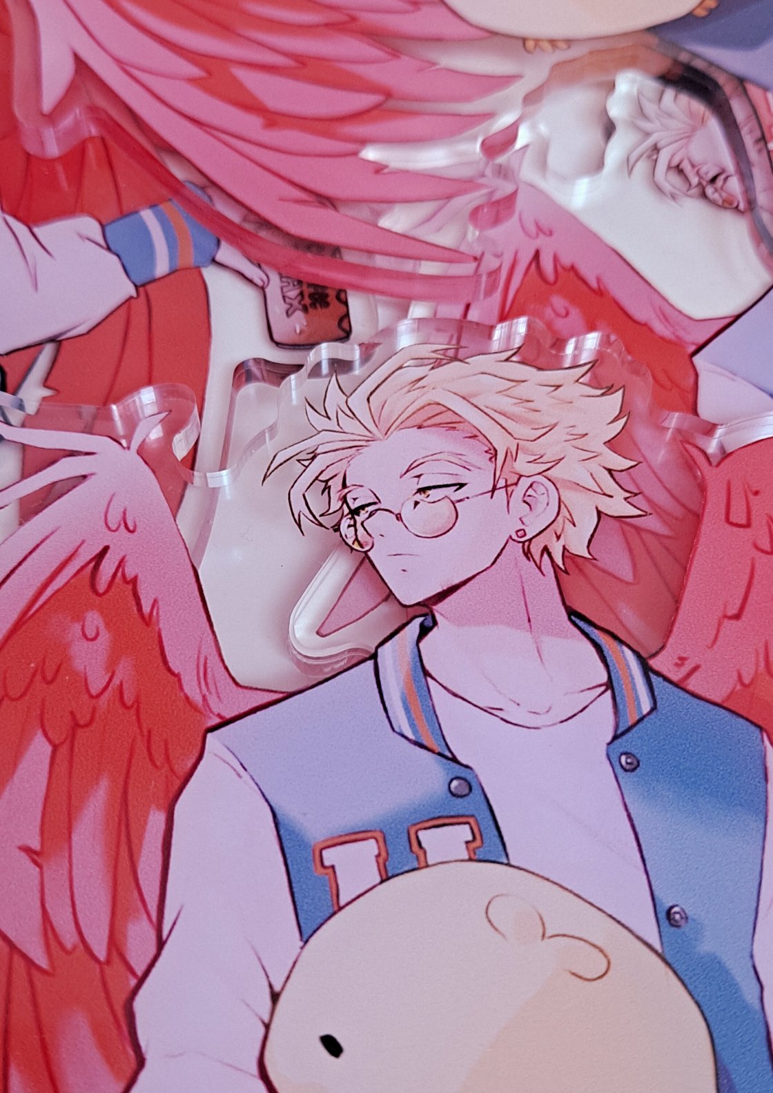 Image of Hawks with plushie | Acrylic Standee