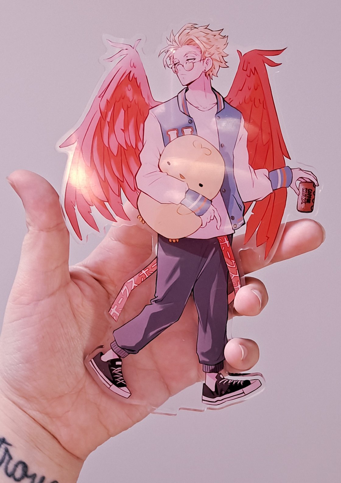 Image of Hawks with plushie | Acrylic Standee