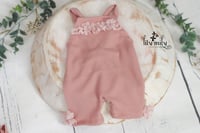 Image 1 of Newborn texture mauve overalls.