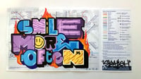 SMILE MORE OFTEN BY SKYHIGH. ORIGINAL GRAFFITI ART ON LONDON TUBE MAP . NO.13