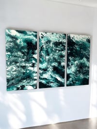 Image 5 of Blue World Triptych (36" x 18")