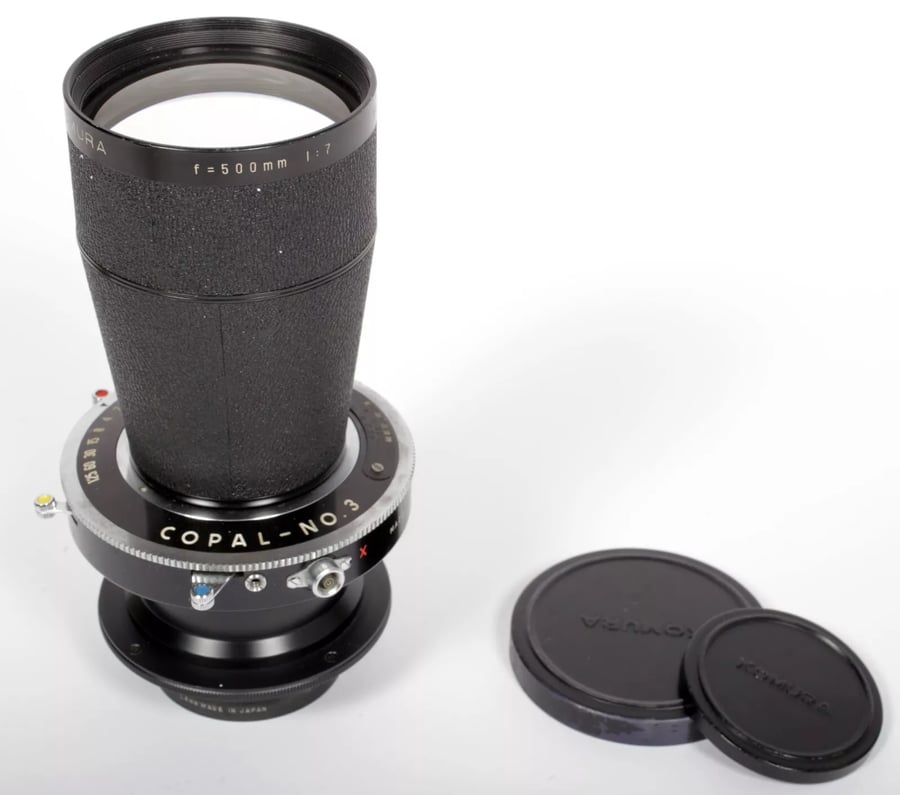 Image of Komura 500mm F7 tele lens in Copal #3 shutter #5350 covers 4X5