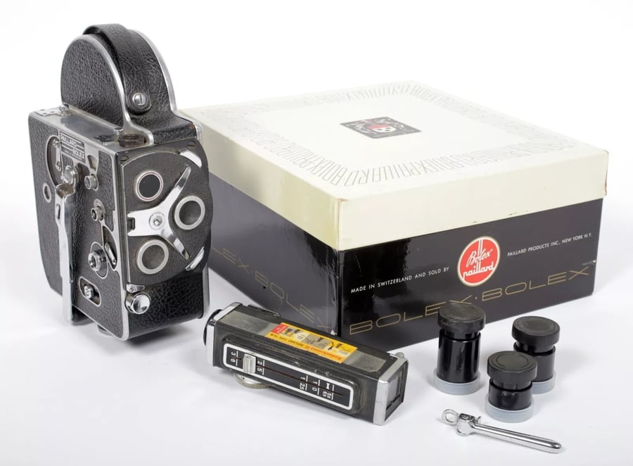 Image of Bolex H8T Reflex camera with D mount 8mm double 8 TESTED + box + finder #5367