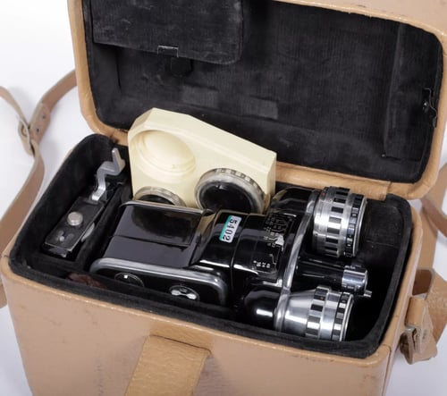 Image of Lomo NEVA (HEBA) 2 complete 8mm cine camera with case, accessories + more #5402