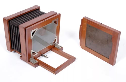 Image of Antique Rochester Optical Co. New Model with lens and holder 4X5 #5404