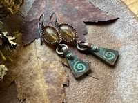 Image 1 of Spiral and Czech glass earrings/ n17