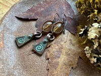 Image 4 of Spiral and Czech glass earrings/ n17