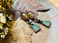 Image 6 of Spiral and Czech glass earrings/ n17