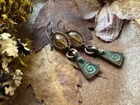 Image 10 of Spiral and Czech glass earrings/ n17