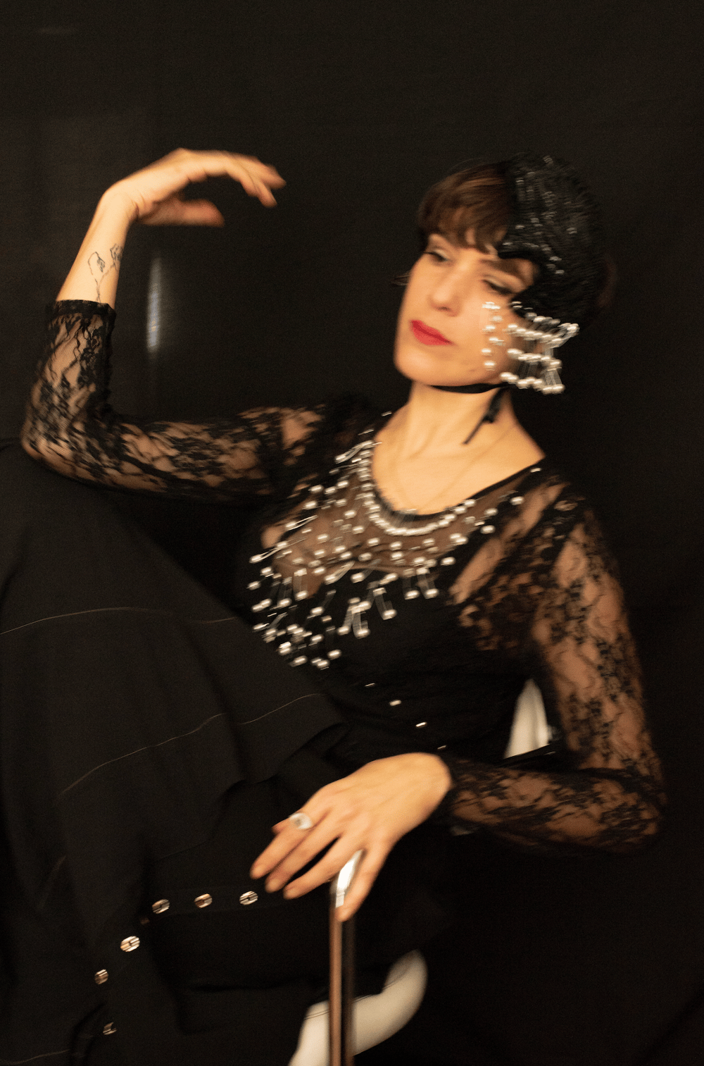 Image of Camiseta de encaje con perlas 