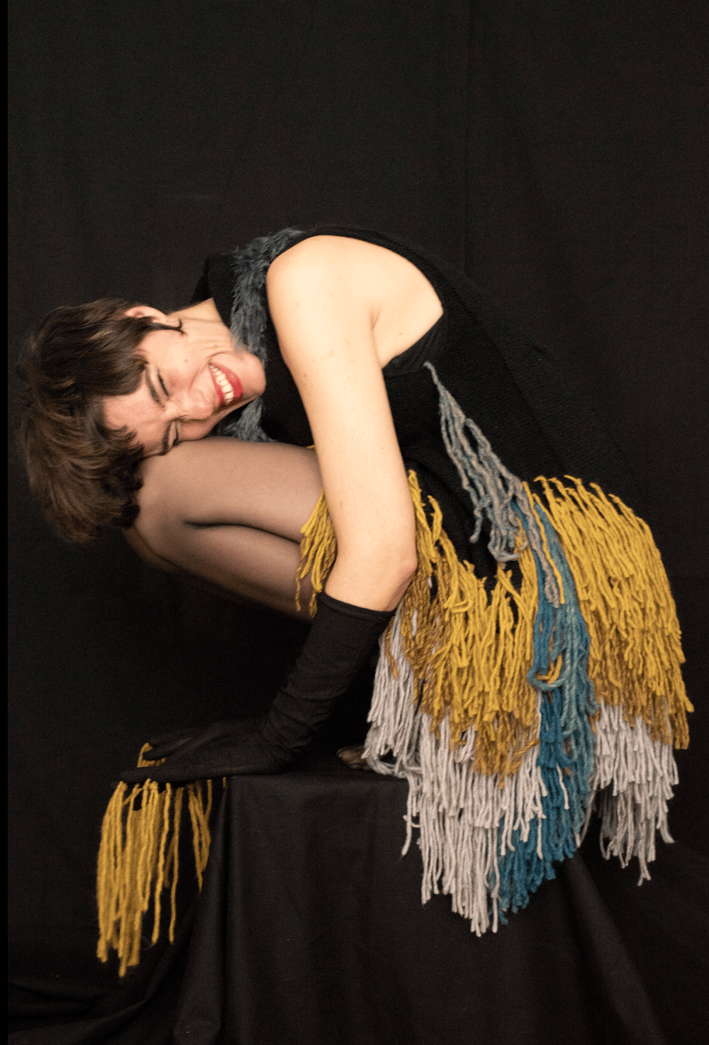 Image of Vestido flecos lanas