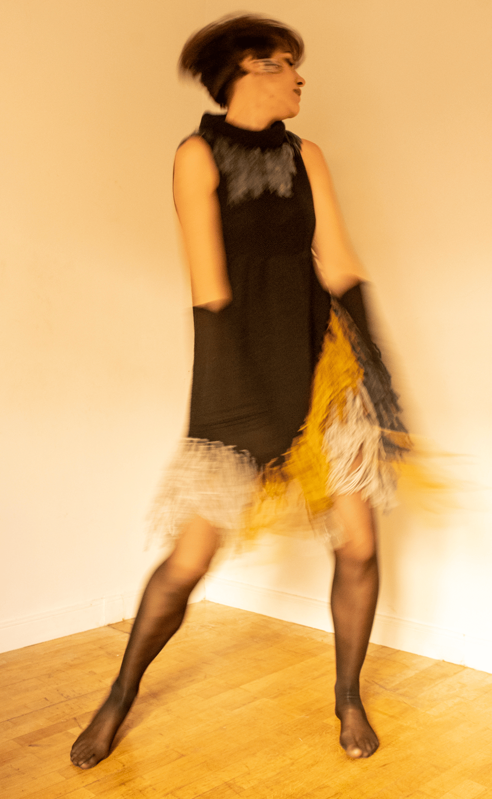 Image of Vestido flecos lanas