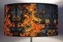 Koi on Cobalt Drum Lampshade by Lily Greenwood (45cm, Standard/Floor Lamp or Ceiling)