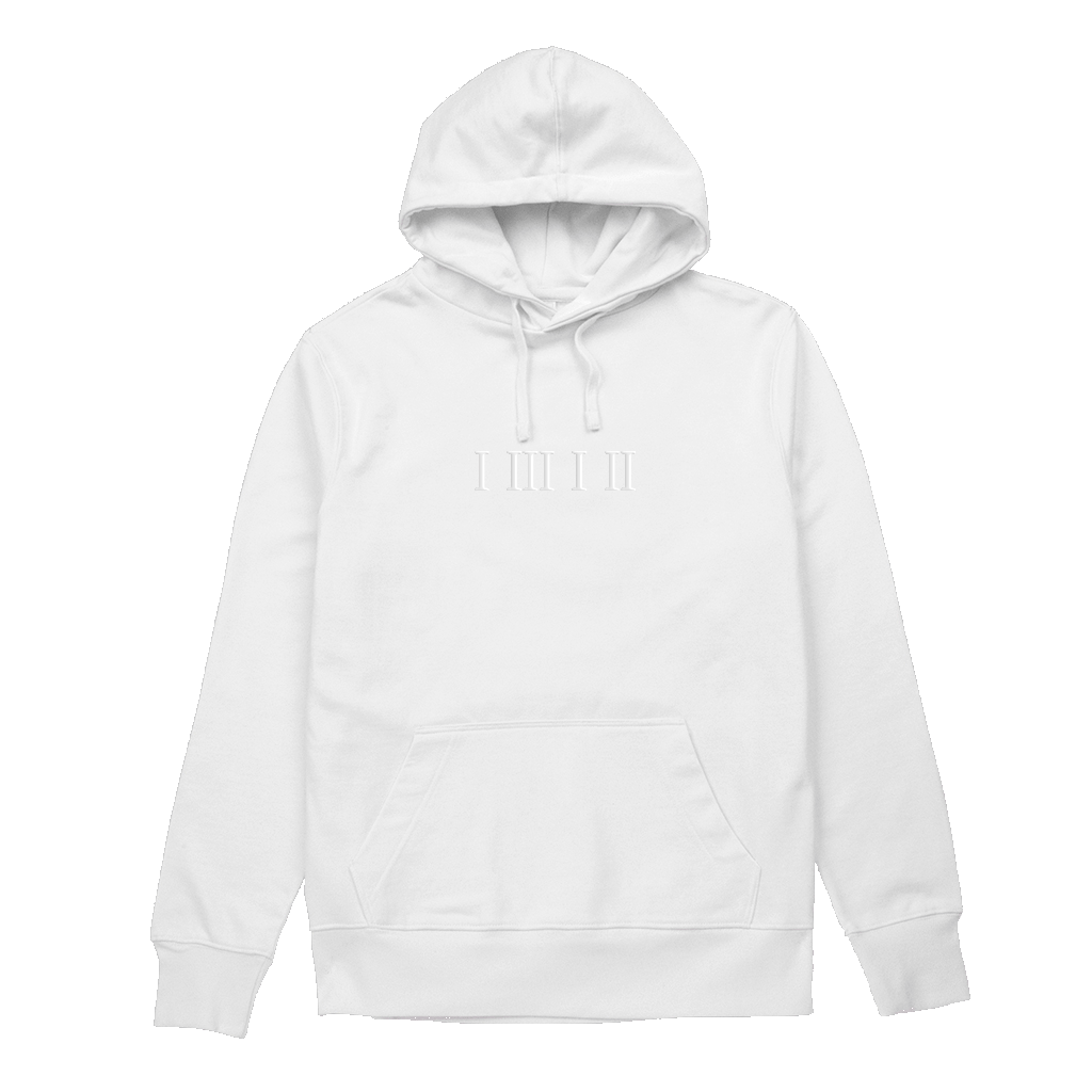 Image of I III I II WHITE HOODIE