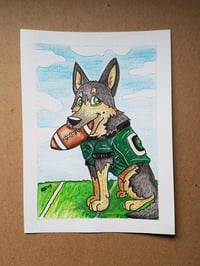 Philly Eagles Football German Shepherd Underdog | Original Watercolor Painting