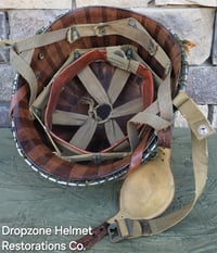 Image 11 of M2 D-bale 101st Airborne 506th 2nd Bn. Captain Helmet Front Seam Paratrooper Liner. (Original parts)