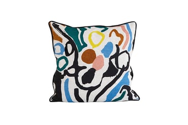 Image of 'Cove' Cushion Blue- 55 x 55cm