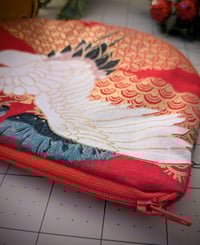 Image 3 of Japanese White Crane Zippered Clutch Purse 