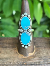 Image 1 of Sterling & Campitos 2 Stone Ring Sz 8
