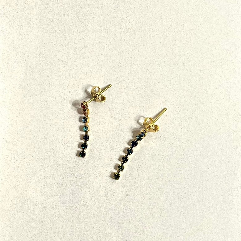 Image of Boucles d'oreilles mini strass coloré