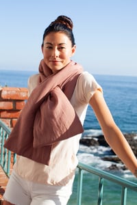 Image 2 of Cross Over Scarf Sage & Coco