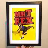 Image 2 of Mr.T-Rex Art print hand-made 5x7 in.