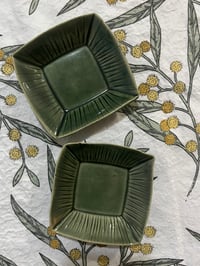 Image 3 of CARVED PLATES (Set of 2 - Square - Green)