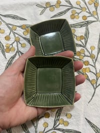 Image 1 of CARVED PLATES (Set of 2 - Square - Green)