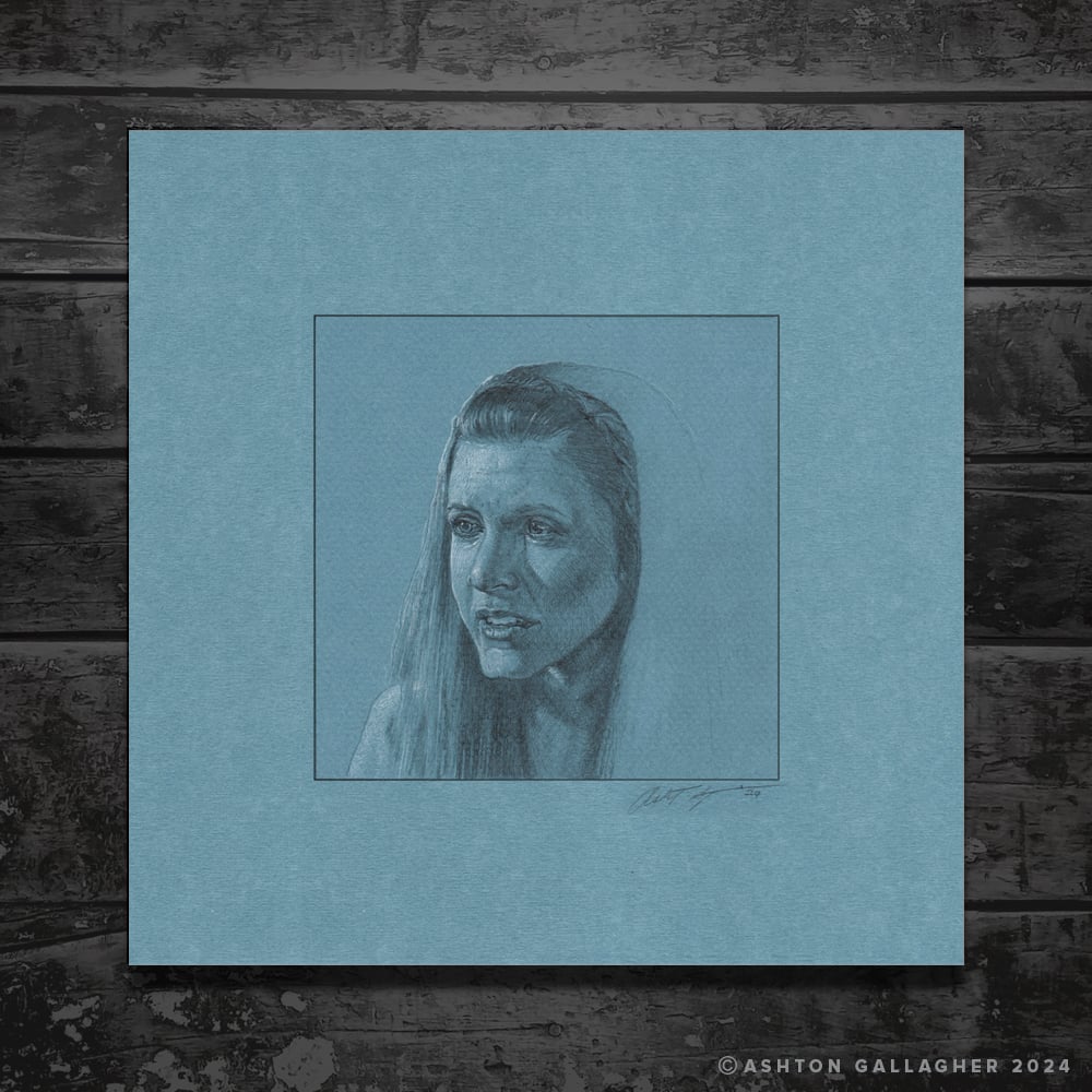 Image of LEIA ROTJ BLUE SERIES DRAWING STUDY