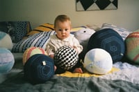 Image 2 of denim sphere cushion