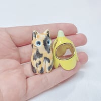 Image 4 of Banana Tortie Cat Ceramic Figurine 