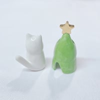 Image 5 of Christmas tree cat ceramic figurine 