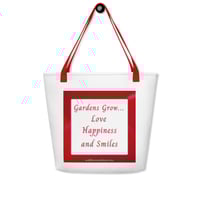 Image 2 of Swallowtail Butterfly on Zinnias - Large Tote Bag