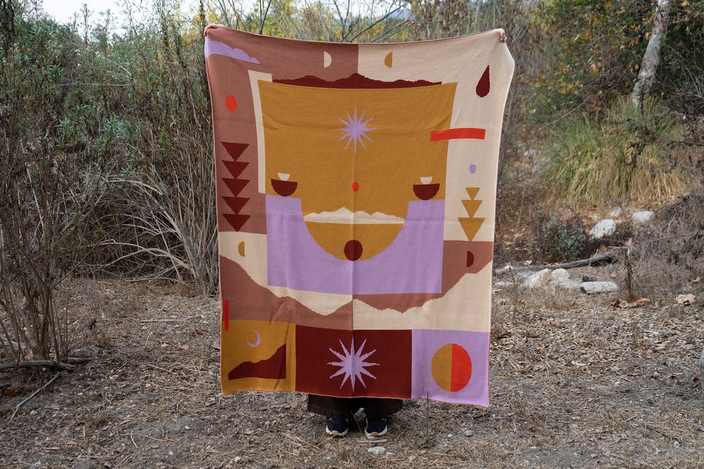 Image of Golden Hum Knit Blanket